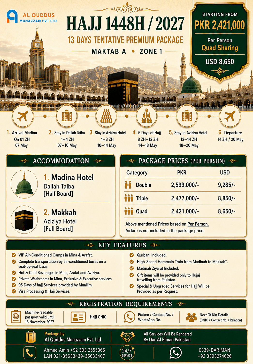 13 Days Premium Hajj Package 2027
